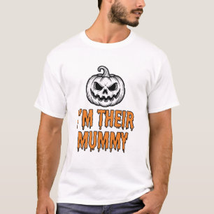 Halloween-Mumien-Kürbis-Vintage-Stickerei-Shirt De T-Shirt