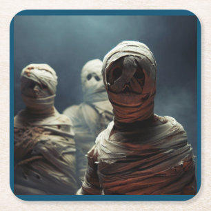 Halloween - Mummies 2 Rechteckiger Pappuntersetzer