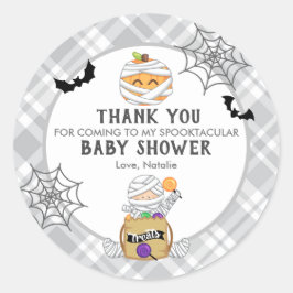 Halloween Mummy Baby Dusche danke Runder Aufkleber