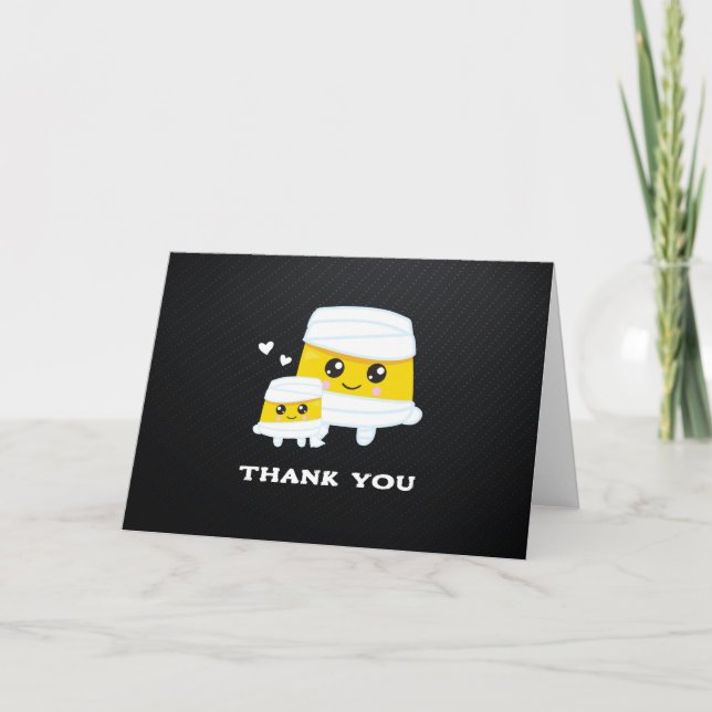 Halloween Mummy Baby Dusche Dankeskarte (Vorderseite)