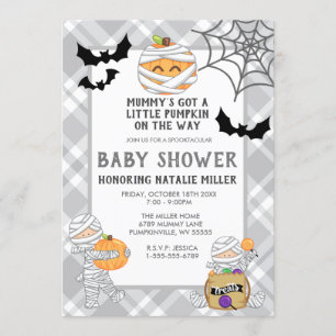 Halloween Mummy Baby Shower Einladung