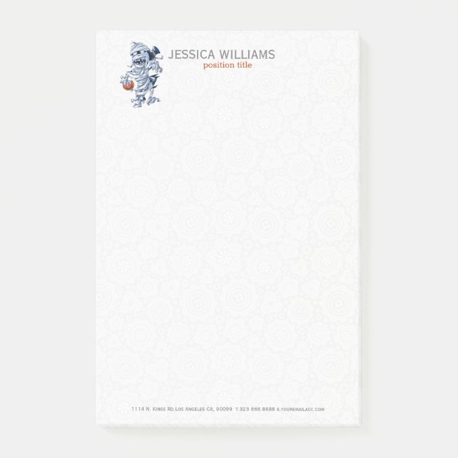 Halloween mummy cartoon illustration post-it klebezettel (Vorderseite)