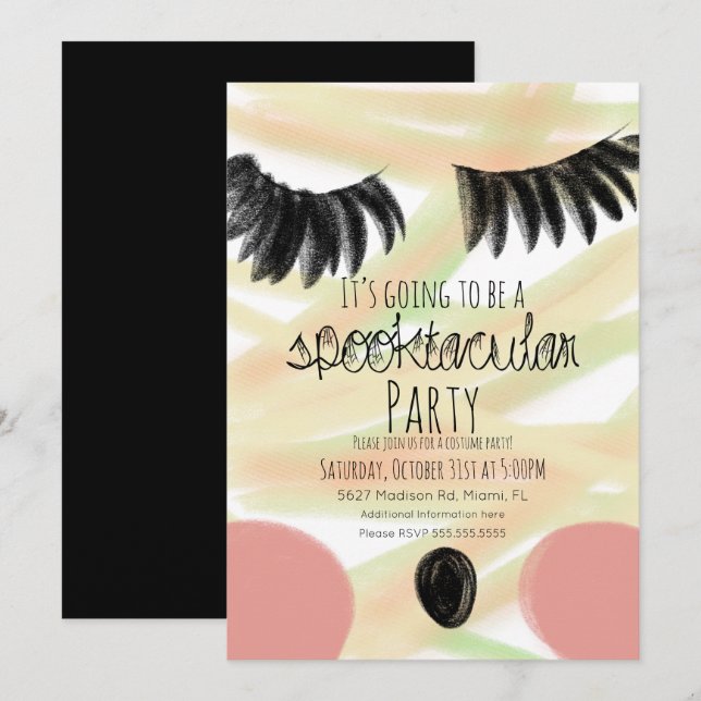 Halloween Mummy Costume Party Doodle Einladung (Vorne/Hinten)