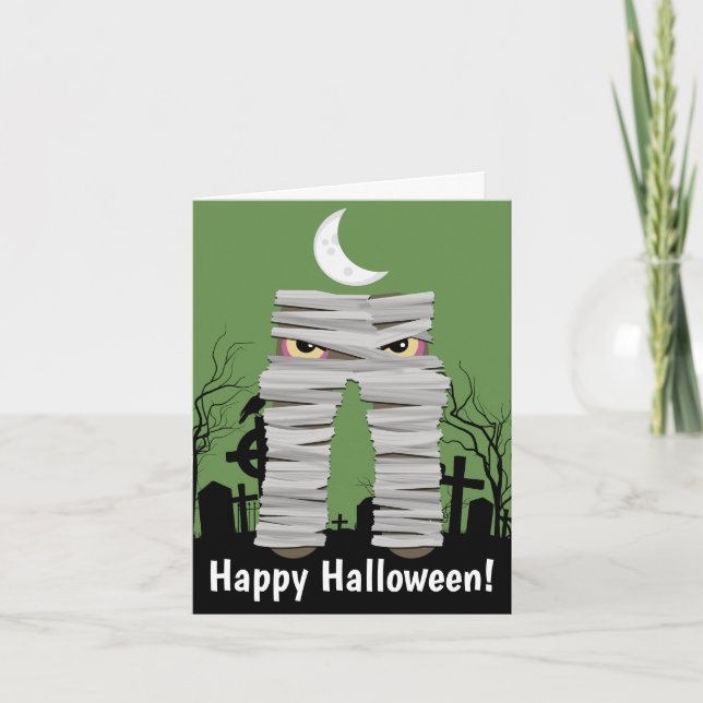 Halloween Mummy Gruß Karte (Vorderseite)