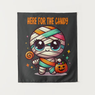 Halloween Mummy hier für die Süßigkeiten Wandteppich