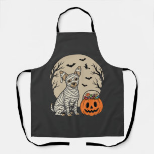 Halloween-Mummy-Hund und Kürbis-Süßigkeiten Schürze