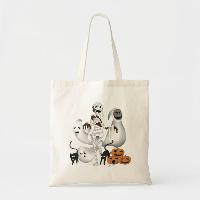 Halloween Mummy mit Kitty Cats und Geist Tragetasche (Vorne)