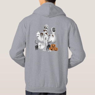Halloween Mummy mit Kitty Cats und Ghost Mens Hoodie