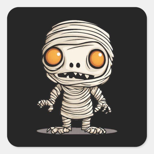 Halloween-Mummy-Modell Quadratischer Aufkleber (Vorderseite)