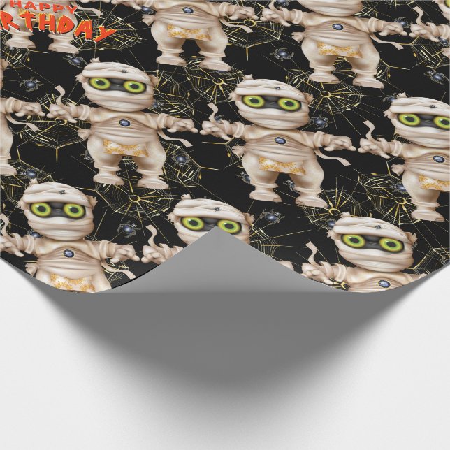 Halloween Mummy Monster Geburtstagsparty Geschenkpapier (Ecke)