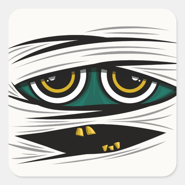 Halloween Mummy Quadratischer Aufkleber (Vorderseite)