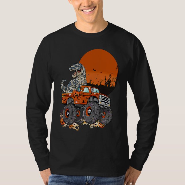 Halloween Mummy Rex Monster Truck T-Shirt (Vorderseite)