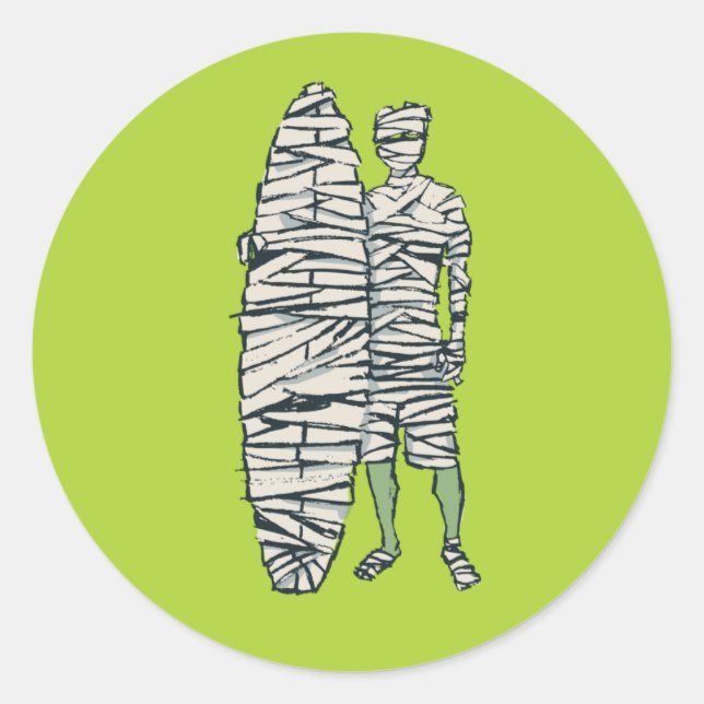 Halloween-Mummy Runder Aufkleber (Vorderseite)