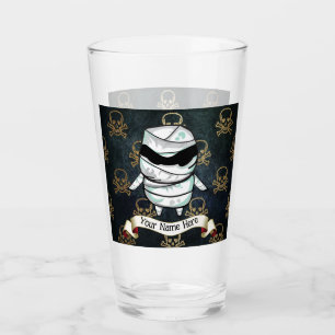 Halloween Mummy Schädel PERSONALISIERT Gla Glas