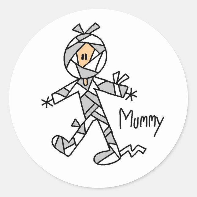 Halloween Mummy Strichmännchen Sticker (Vorderseite)