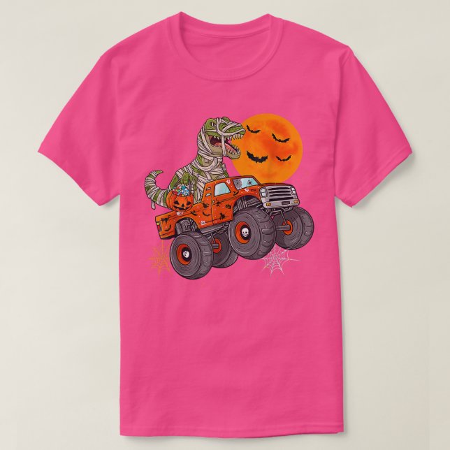 Halloween Mummy T Rex Monster Truck Boys Kids Tee (Design vorne)