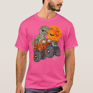 Halloween Mummy T Rex Monster Truck Boys Kids Tee