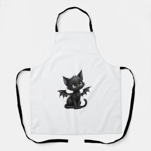 Halloween mürrische schwarze Katze im Fledermausko Schürze