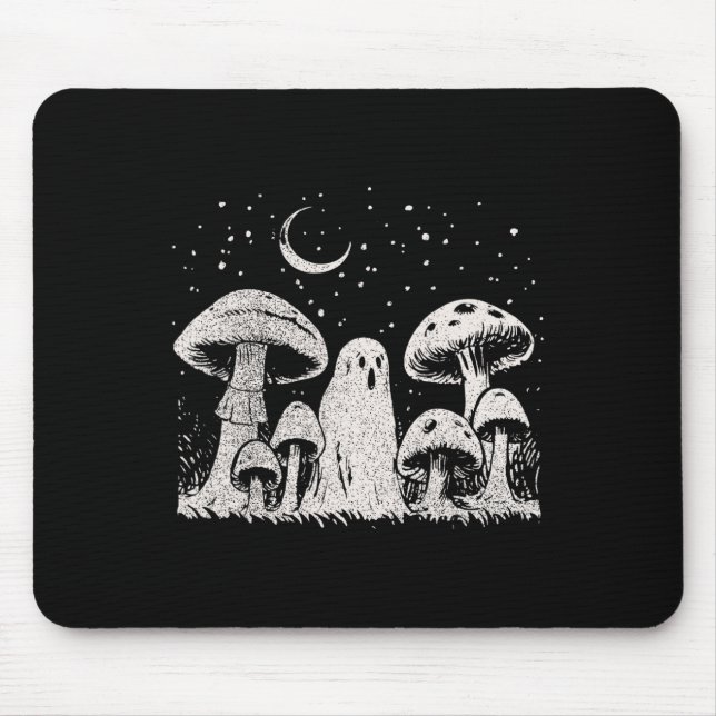 Halloween Mushroom Ghost Vintag Grunge 90 Aesthet Mousepad (Vorne)