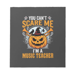 Halloween-Musiklehrer Grusel-Kürbis-Grafik Notizblock