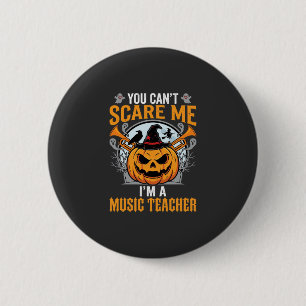 Halloween-Musiklehrer Gruseliger Kürbis Grafik Button