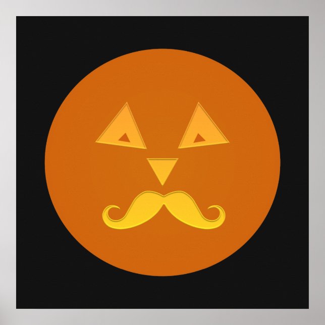 Halloween Mustache Pumpkin-Poster Poster (Vorne)
