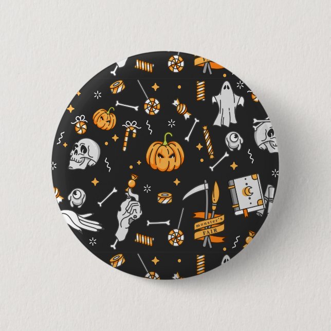 Halloween Muster 2 Button (Vorderseite)