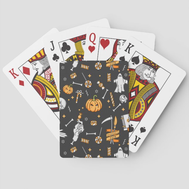 Halloween Muster 2 Spielkarten (Rückseite)