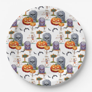 Halloween-Muster auf  Pappteller