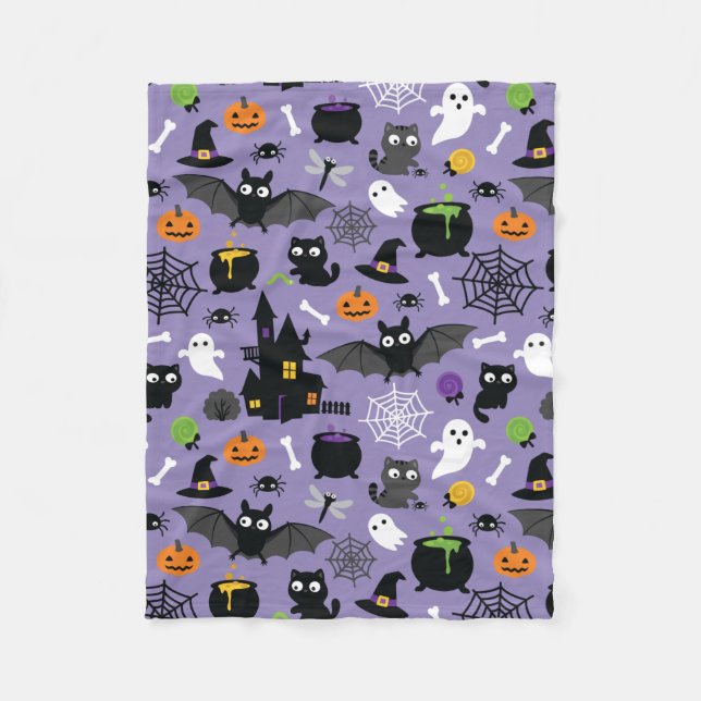 Halloween-Muster Fleecedecke (Vorderseite)