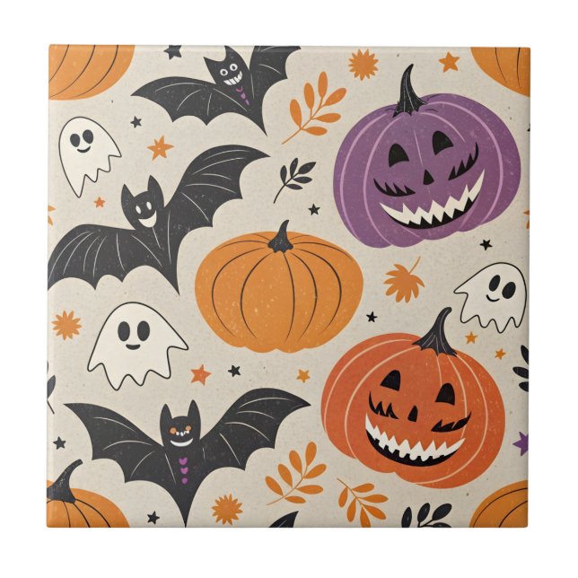 Halloween-Muster Fliese (Vorderseite)