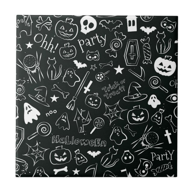 Halloween-Muster Fliese (Vorderseite)