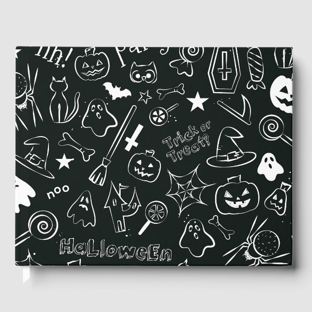 Halloween-Muster Gästebuch (Vorderseite)