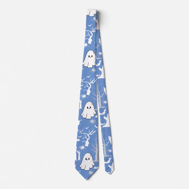 Halloween-Muster. Geräuchert und niedlich.b L Blue Krawatte (Vorderseite)