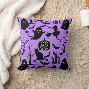 Halloween-Muster. Geruchlich und niedlich.b L Lila Kissen