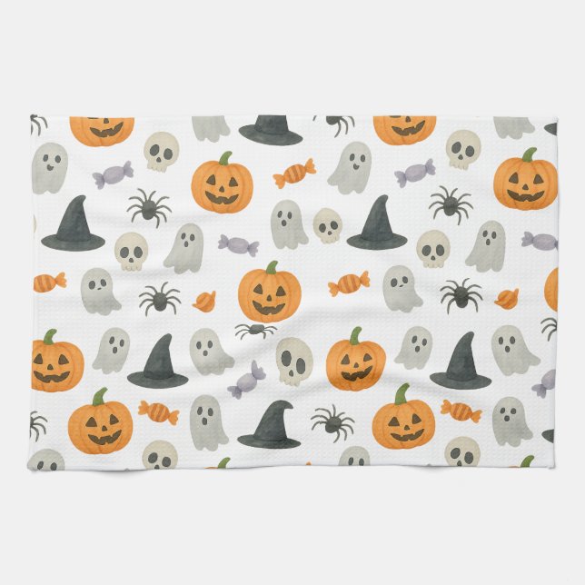 Halloween-Muster Geschirrtuch (Horizontal)