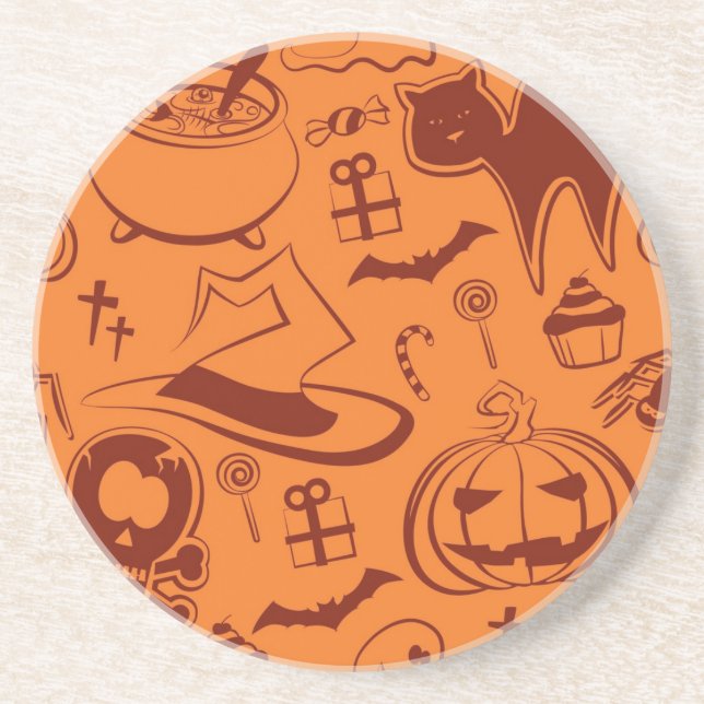 Halloween-Muster Getränkeuntersetzer (Vorne)