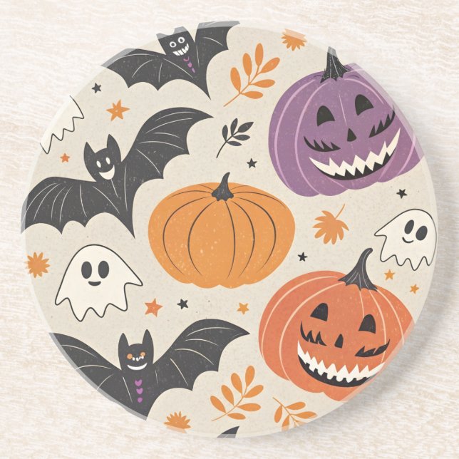 Halloween-Muster Getränkeuntersetzer (Vorne)