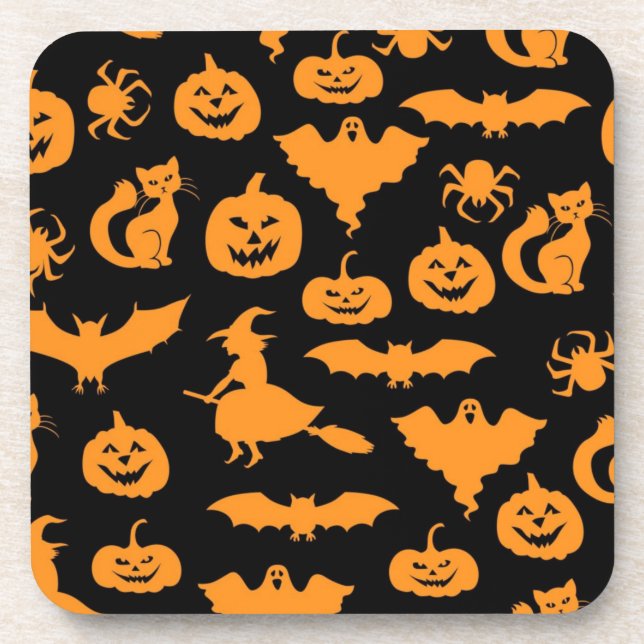 Halloween-Muster Getränkeuntersetzer (Vorderseite)