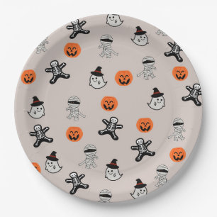 Halloween-Muster Hintergrund Pappteller