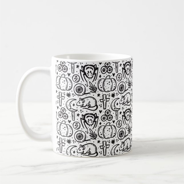 Halloween-Muster, Kaffeetasse (Links)
