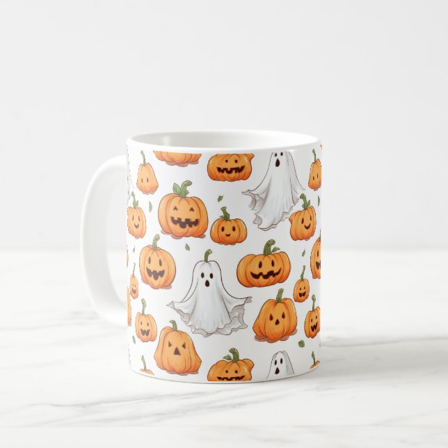 Halloween-Muster Kaffeetasse (Vorderseite Links)
