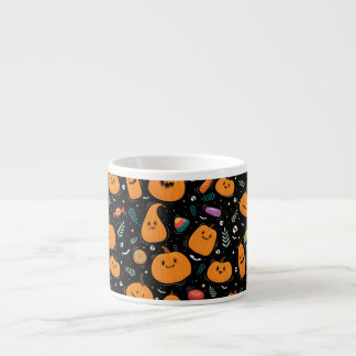 Halloween Muster mit Candy und Schwarz Muster Espressotasse
