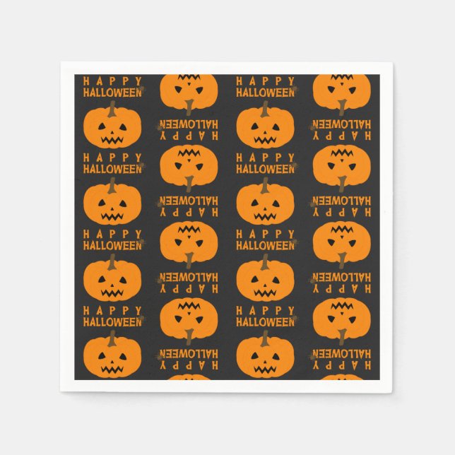 Halloween-Muster mit Kürbispapier Napkin Serviette (Vorderseite)