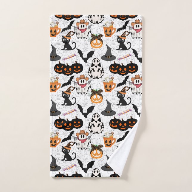 Halloween-Muster. Niedlich Handtuch (Handtuch)