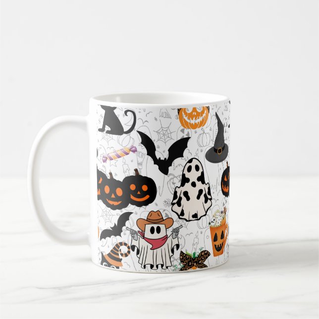 Halloween-Muster. Niedlich Kaffeetasse (Links)