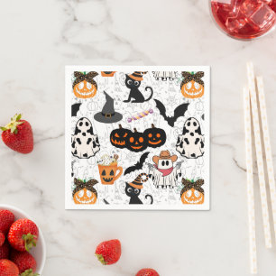 Halloween-Muster. Niedlich Serviette