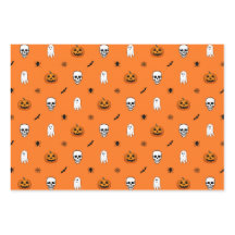 Halloween-Muster Orangenverpackungspapierblätter