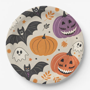 Halloween-Muster Pappteller