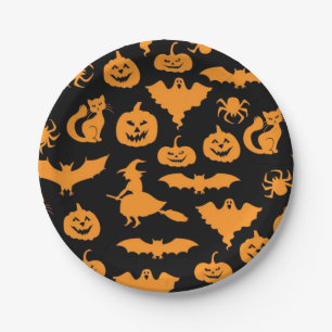 Halloween-Muster Pappteller